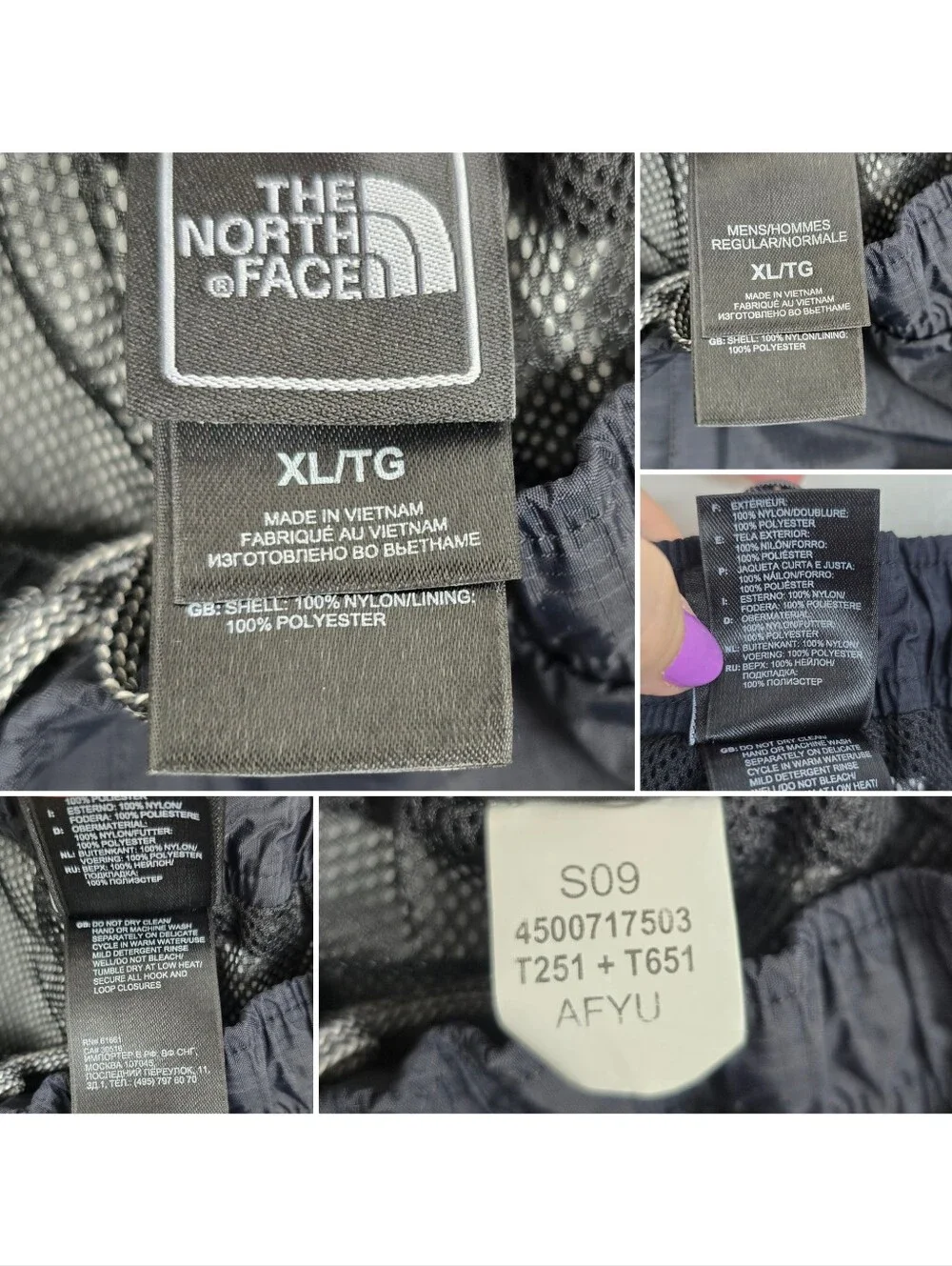 The North Face HyVent Waterproof Rain Pants Men XL Black Mesh Lined Hiking